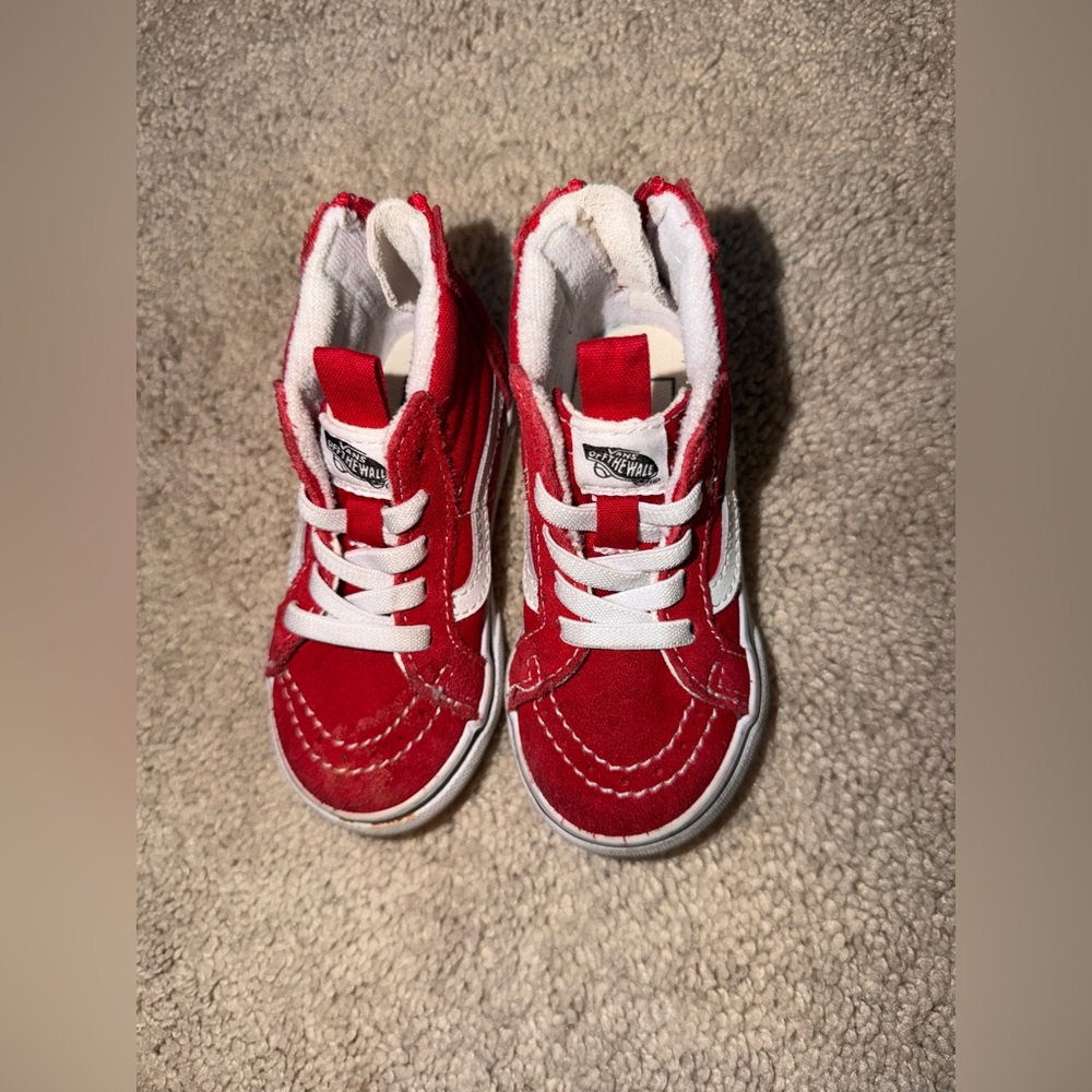 Toddler Vans Sk8-Hi Sneakers – Red/White – Size 6.5